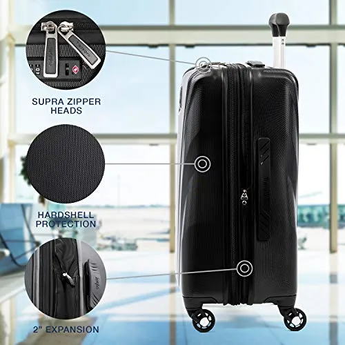 Travelpro Maxlite 5 Expandable Carry-on Spinner Hardside Luggage, Black