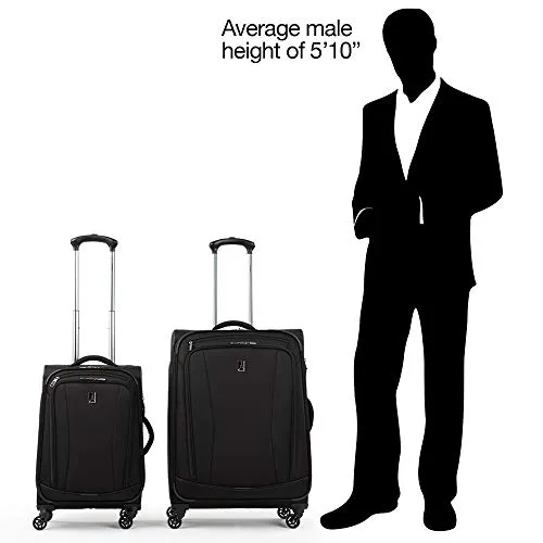 Travelpro TourGo Carry on and Checked Medium Spinner Luggage Set, Black