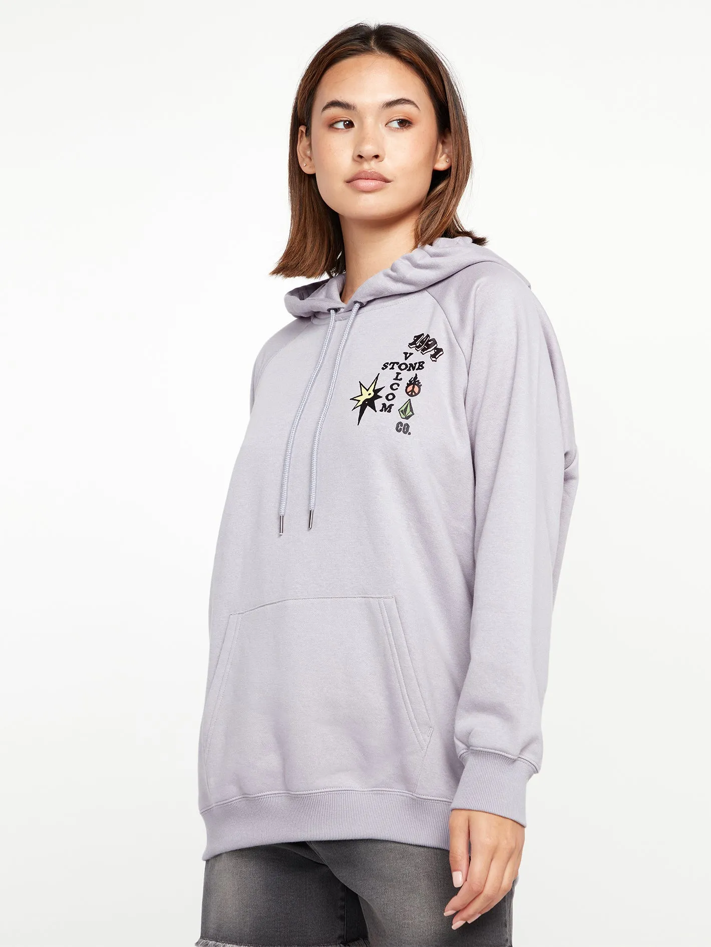 Truly Stoked Boyfriend Pullover Sweatshirt - Moonbeam