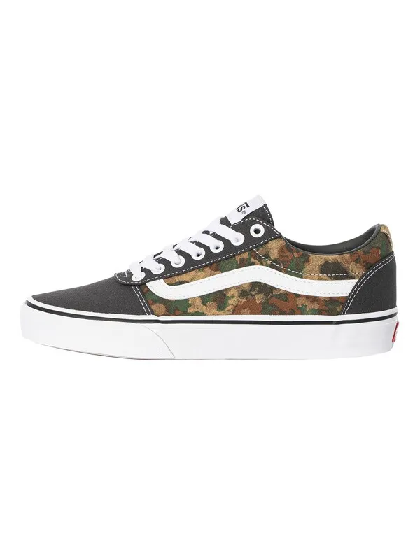 Vans Ward Water Camo Trainers - Black/White