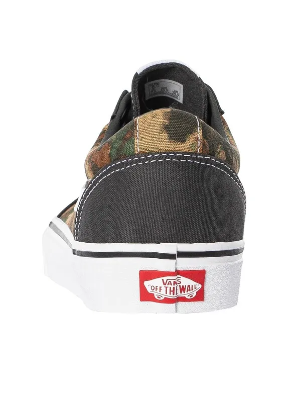 Vans Ward Water Camo Trainers - Black/White