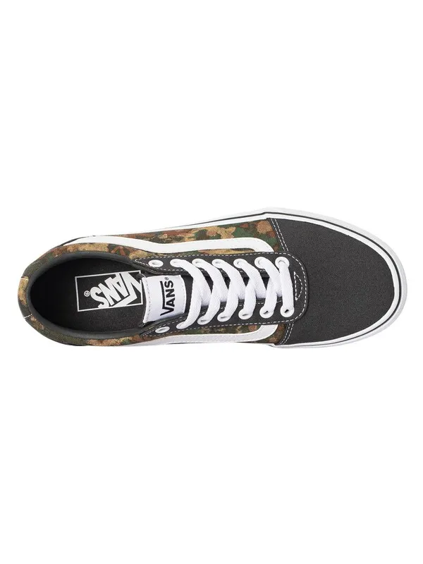 Vans Ward Water Camo Trainers - Black/White