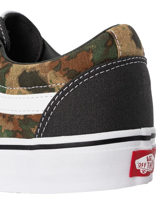 Vans Ward Water Camo Trainers - Black/White