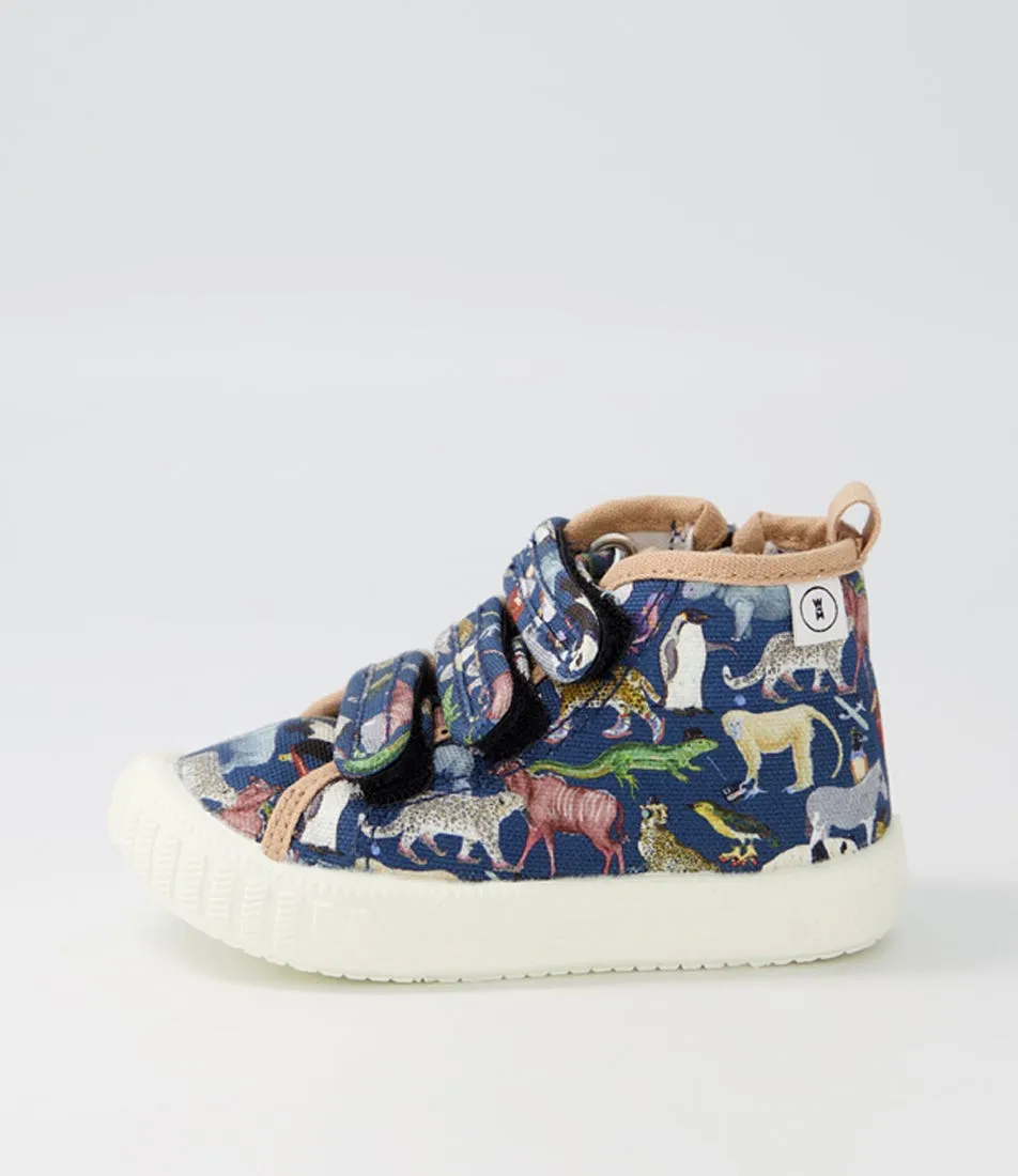 WALNUT Liberty Billie High Top Tot Navy Canvas Sneakers