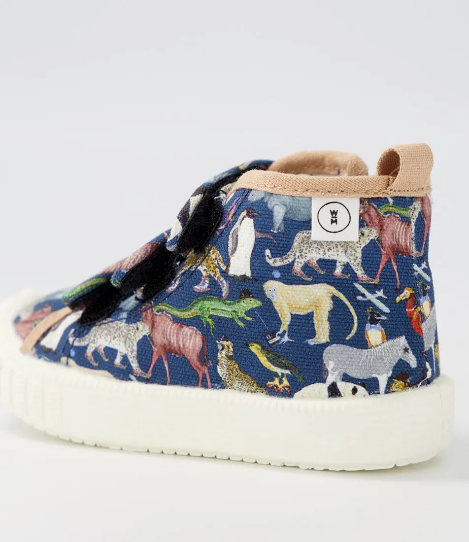 WALNUT Liberty Billie High Top Tot Navy Canvas Sneakers