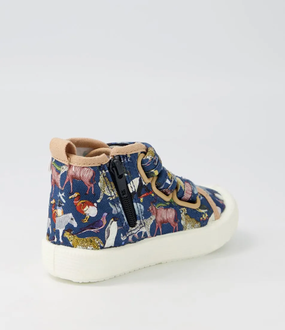 WALNUT Liberty Billie High Top Tot Navy Canvas Sneakers