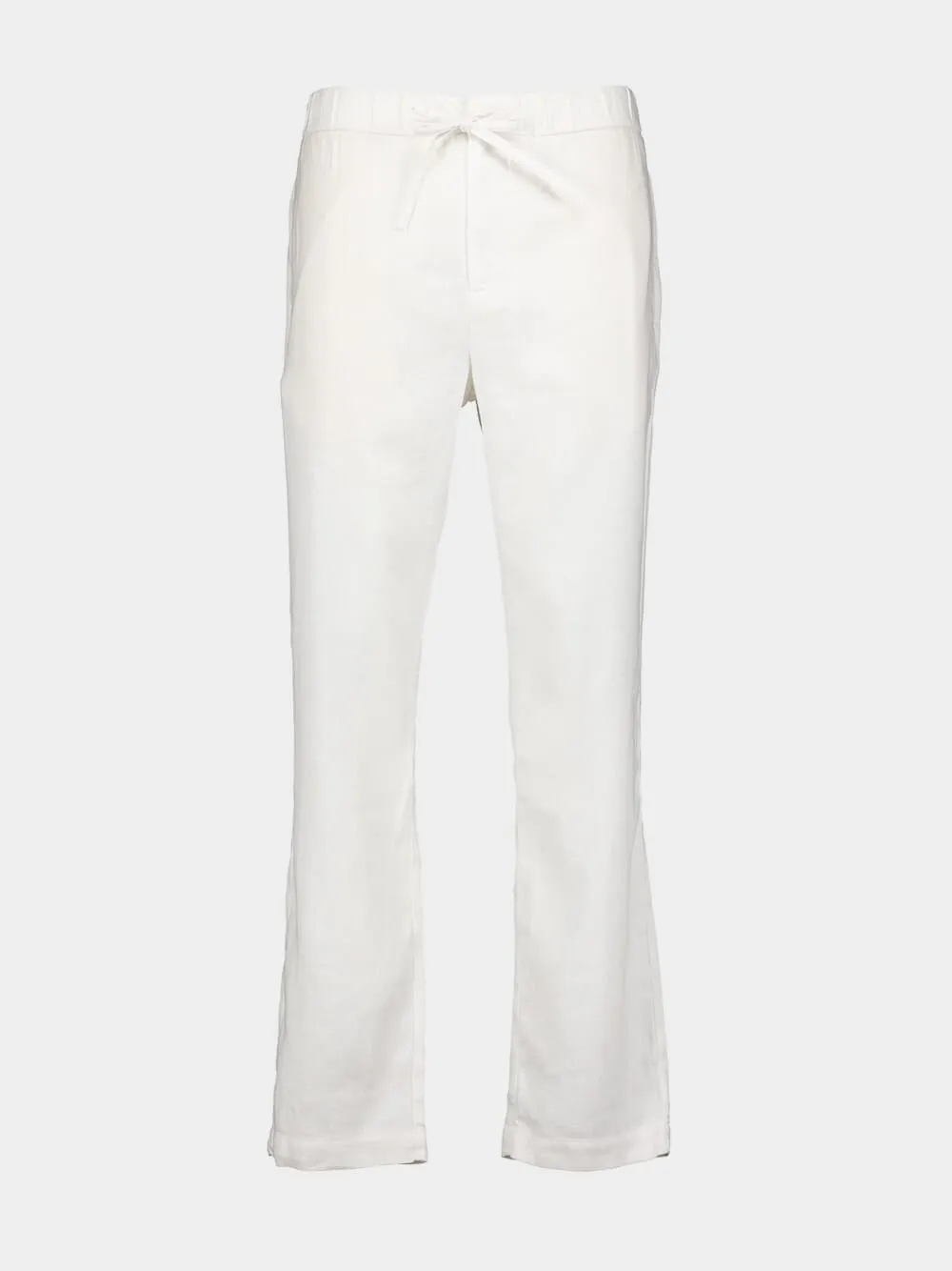 White Oscar Linen Trousers