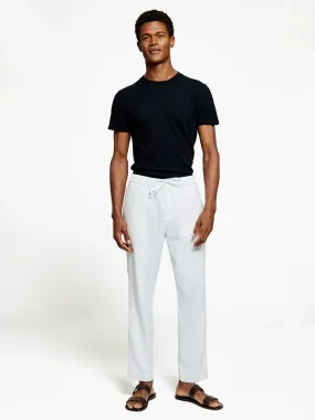 White Oscar Linen Trousers