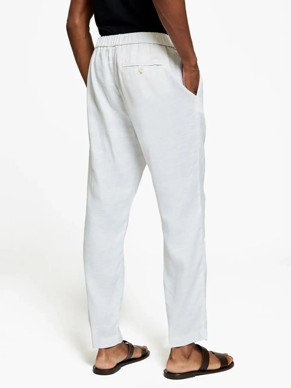 White Oscar Linen Trousers