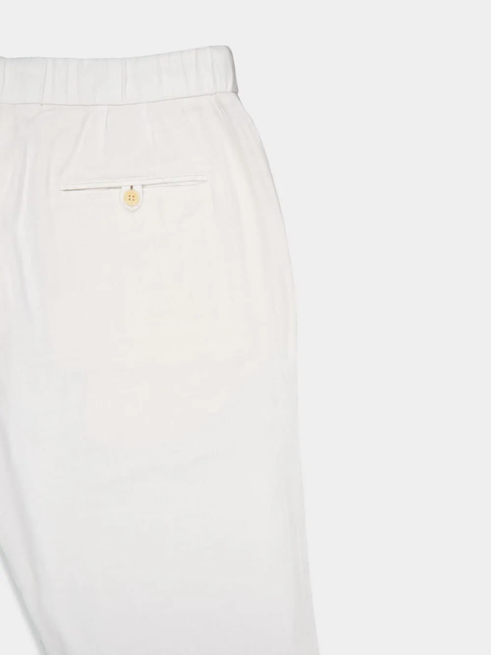 White Oscar Linen Trousers