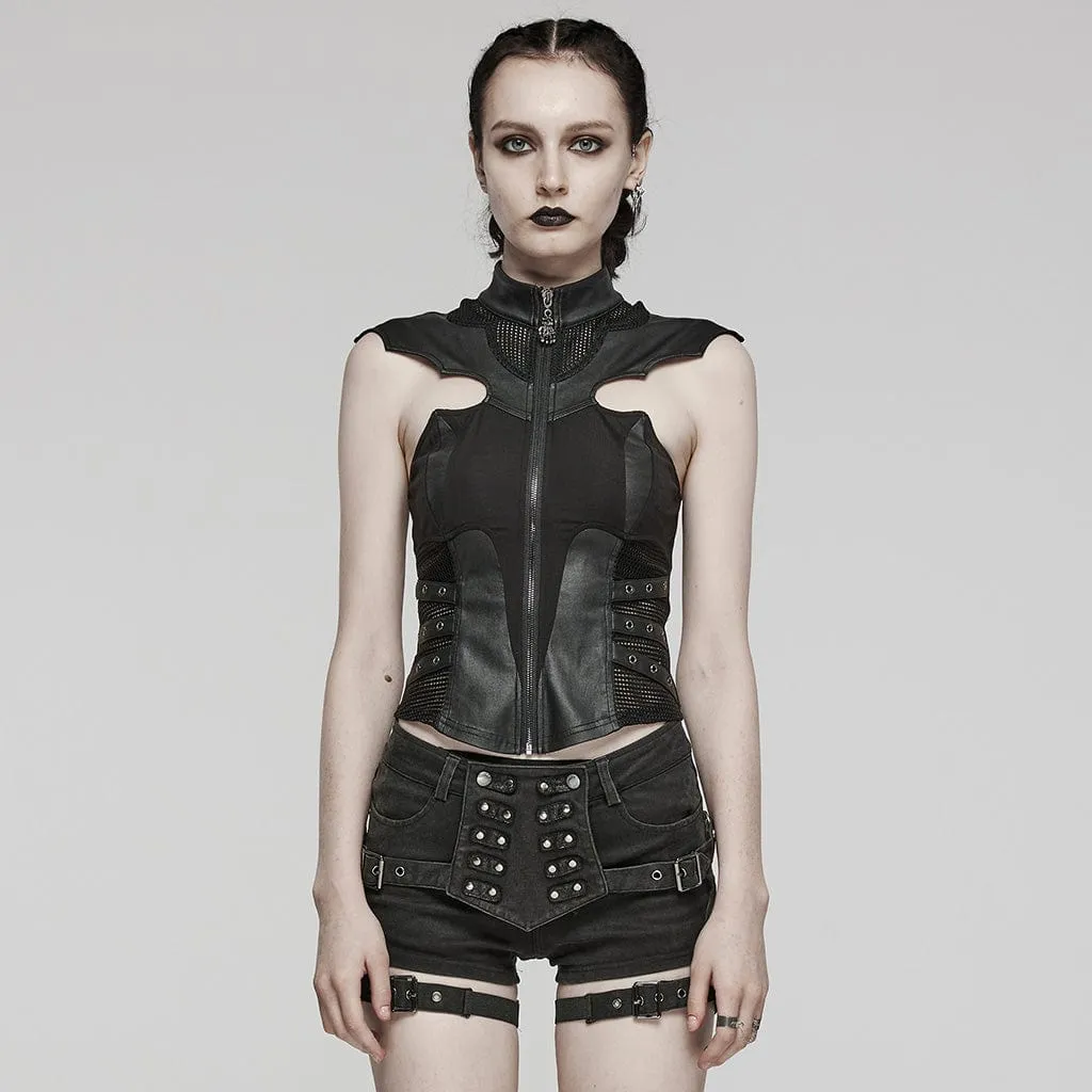 Women's Punk Eyelet Cutout Vest