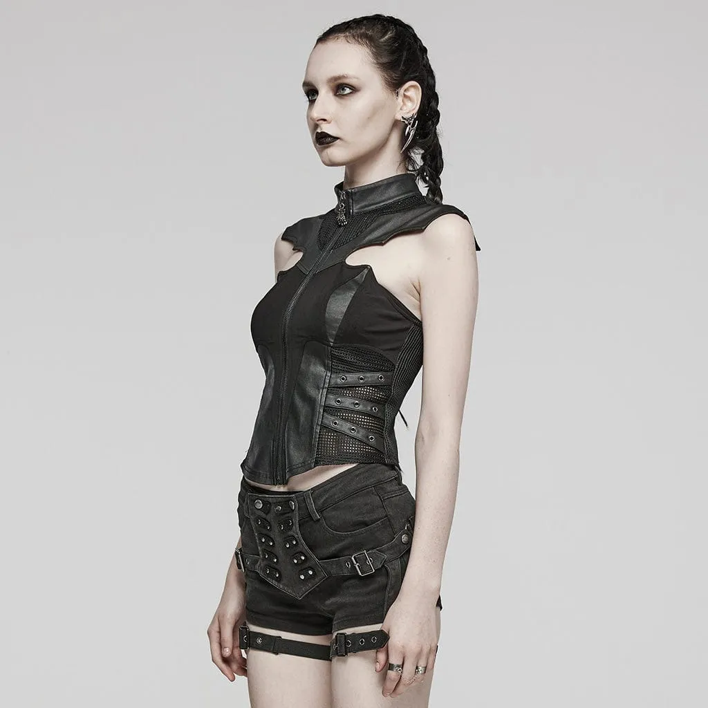 Women's Punk Eyelet Cutout Vest