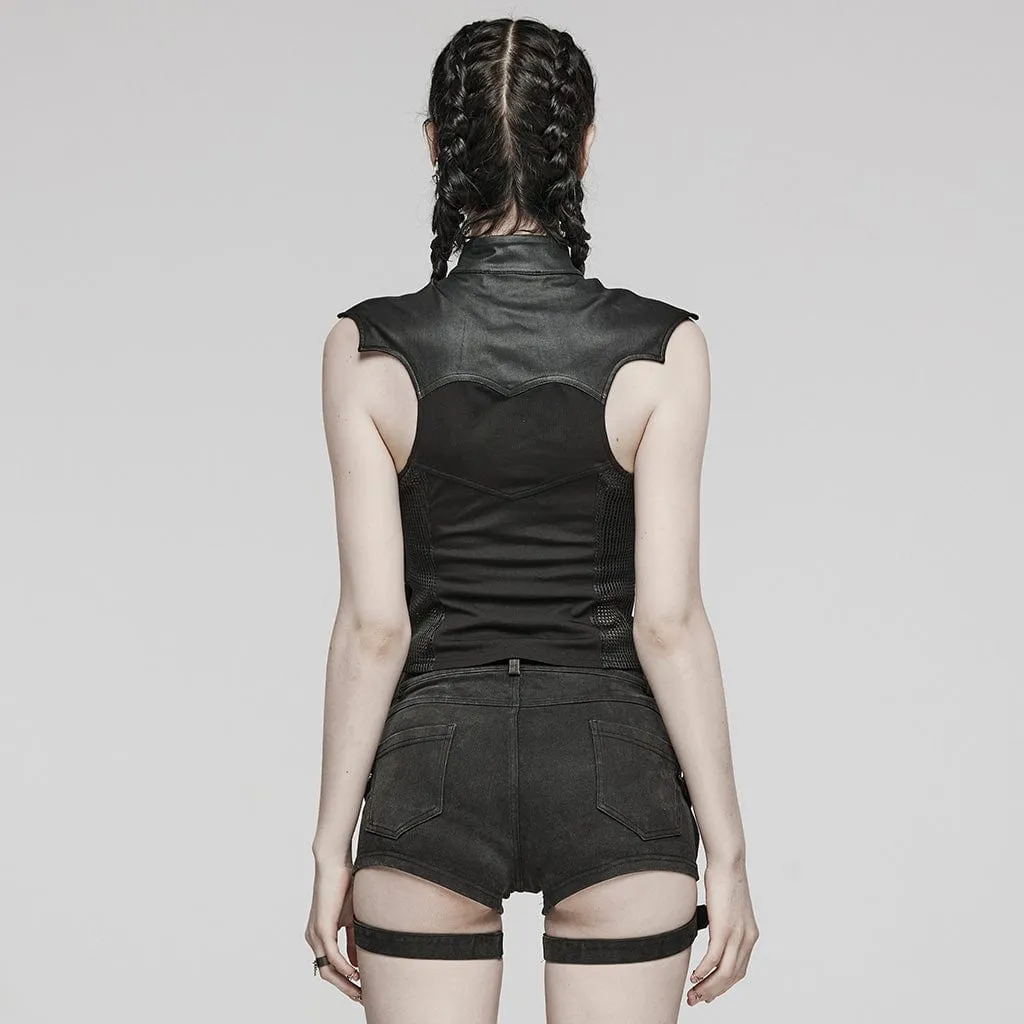 Women's Punk Eyelet Cutout Vest