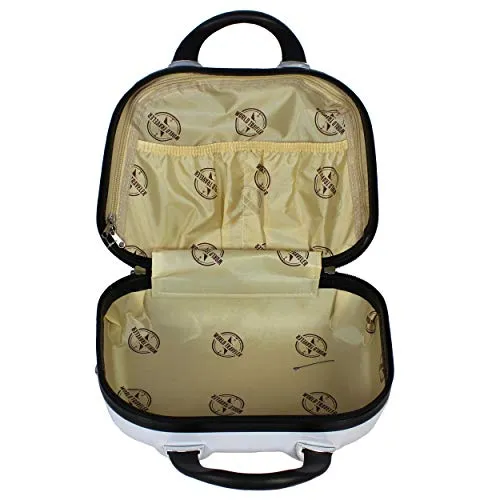 World Traveler Black and White Butterfly 2-Piece Carry-on Spinner Luggage Set